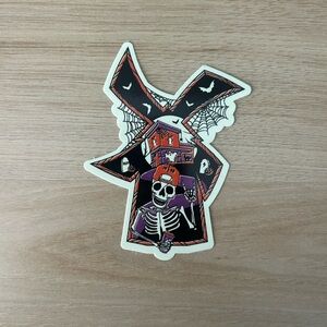 Dutch Bros Halloween Skeleton Glow in the Dark Sticker - Black, Orange, Purple